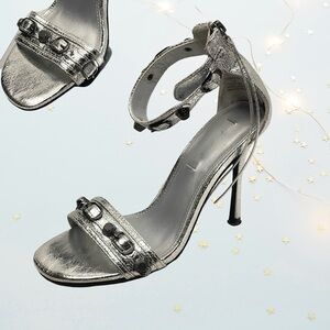 Glamorous Silver Ankle Strap Heels in size 7.5